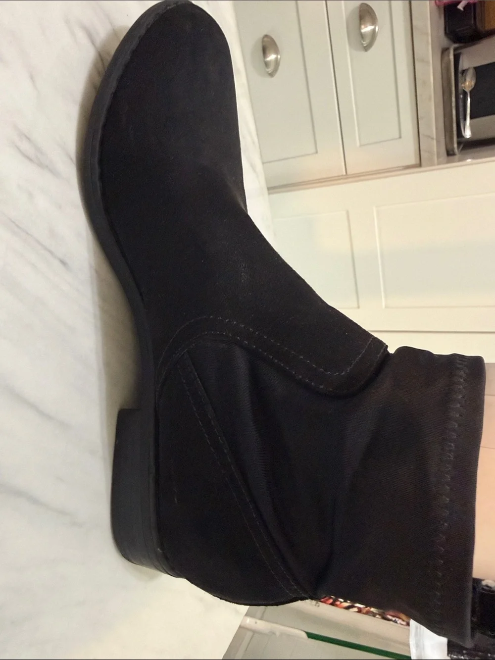 Rocket Dog Black Faux Suede Stretch Ankle Boots Women’s Size 9.5 Pull-On